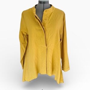 Zanzea Collection Mustard Yellow Lagenlook Tunic Blouse Womens Large NEW